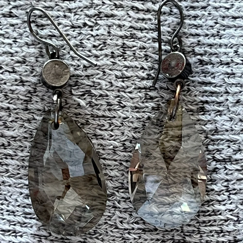 Elegant Silver Drop Earrings - Picture 2 of 6